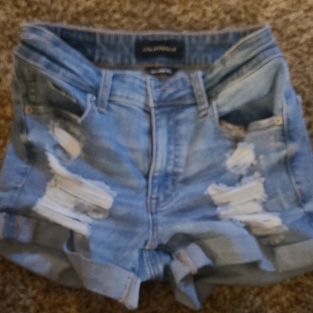 Aeropostale Light Blue Distressed Jean Shorts